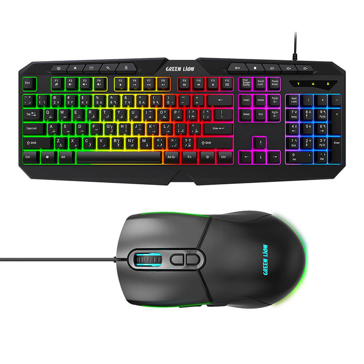 کیبورد و موس گیمینگ گرین لاین Green Lion GK-400 RGB Gaming Keyboard + Mouse