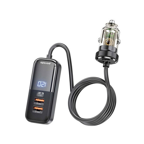 شارژر فندکی خودرو پرودو مدل Porodo 120W Transparent Multi Port Car Charger