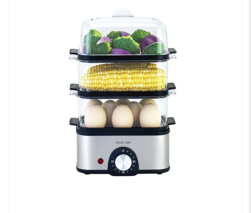 تخم مرغ پز و بخار پز سبزیجات سه طبقه گرین لاین مدل 3-Tier Egg Cooker ا Green Lion 3-Tier Egg Cooker Vegetable Steamer