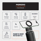 بطری آب استیل پرودو مدل PD-LFST134 ظرفیت ۱ لیتر با هولدر مگنتی
