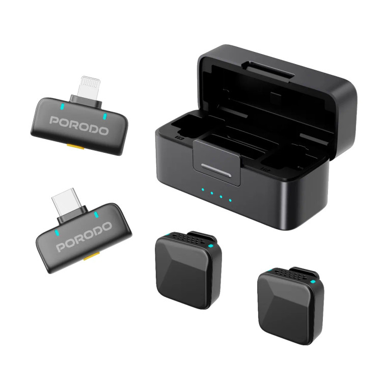 میکروفون وایرلس 2 فرستنده پرودو مدل PDLAMPHF75BK