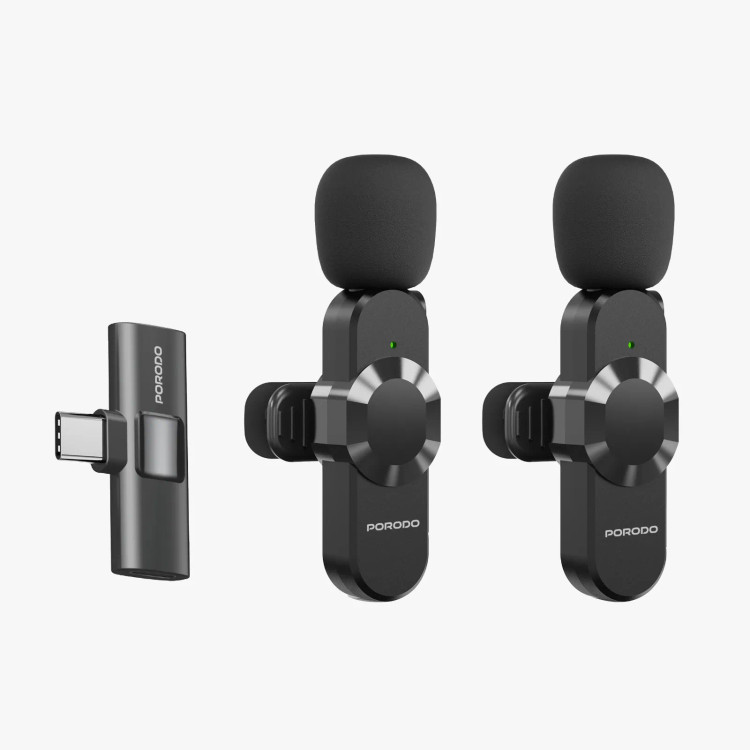 میکروفن یقه ای بیسیم 2عددی پرودو مدل PDLAMPHF3BK