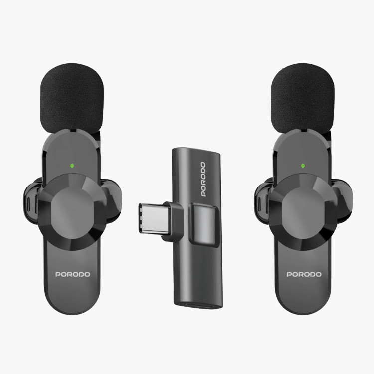 میکروفن یقه ای بیسیم 2عددی پرودو مدل PDLAMPHF3BK