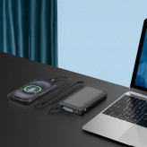 پاوربانک پاورولوژی PPBCHA71 ظرفیت ۱۰ هزار میلی آمپر با کابل تایپ سی جمع شونده