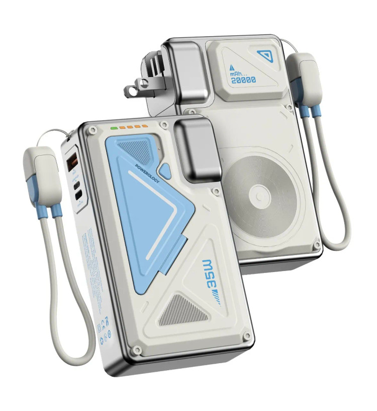 پاوربانک پاورولوژی مدل PPBMH104 ظرفیت ۲۰۰۰۰ میلیآمپر ساعت