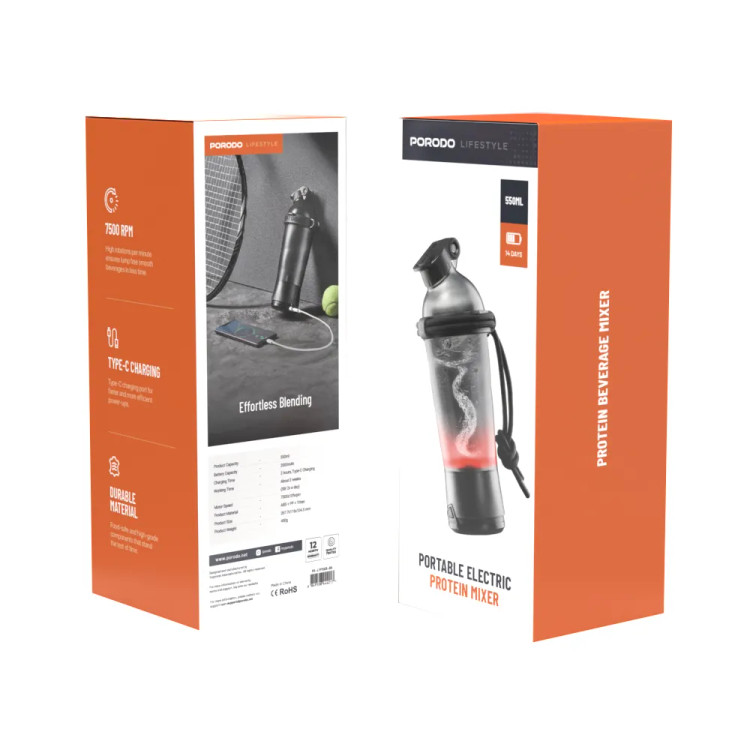 شیکر شارژی پرودو مدل LFPSKR ظرفیت ۵۵۰ میلی لیتر