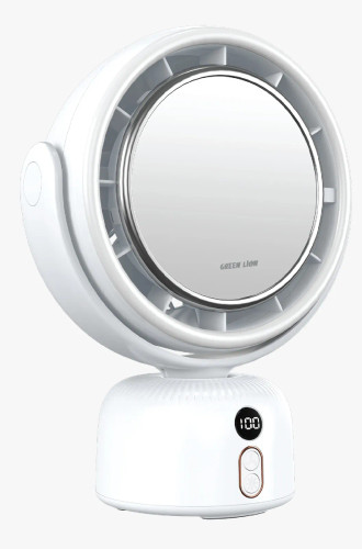 آینه آرایشی و پنکه رومیزی گرین لاین Green Lion Makeup Mirror Fan