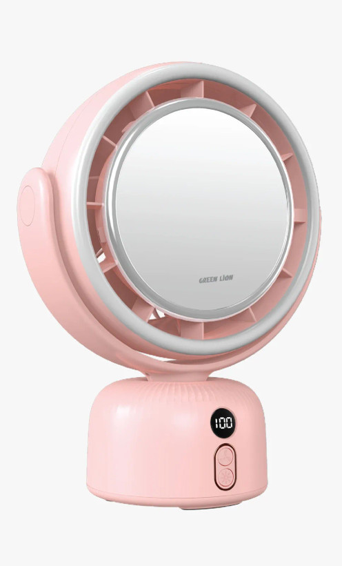 آینه آرایشی و پنکه رومیزی گرین لاین Green Lion Makeup Mirror Fan