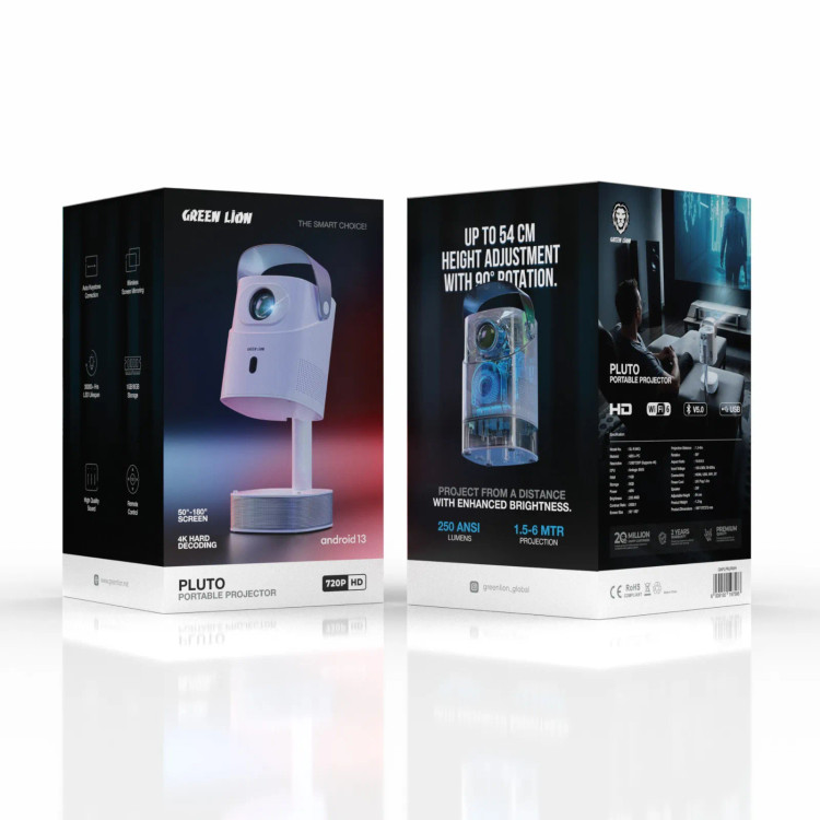 ویدئو پروژکتور قابل حمل گرین لاین مدل Pluto کیفیت ۴K