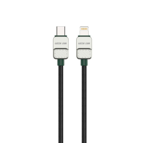 کابل نایلونی تایپ سی به لایتنینگ 1 متری گرین لاین(GNELUCLG1BK)Green Lion USB-C to Lightning