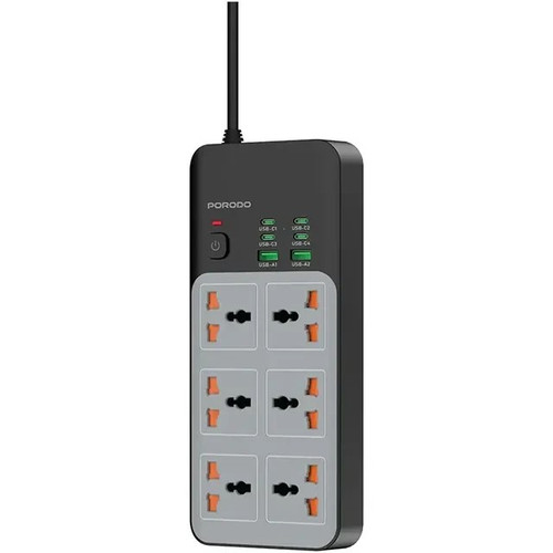 چندراهی برق پرودو مدل PDFWCH100 ظرفیت ۳۰۰۰ وات با ۶ پورت USB