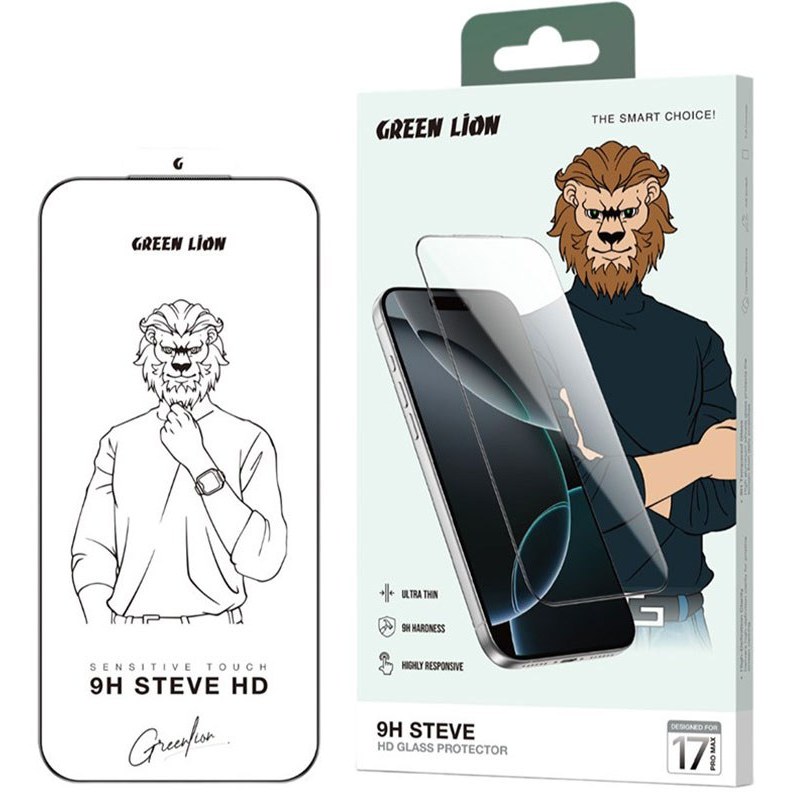 گلس شفاف گوشی گرین لاین مدل 9H Steve HD