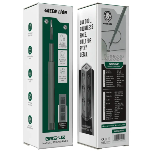 کیت پیچگوشتی دستی 42 تکه گرین لاین GMS-42