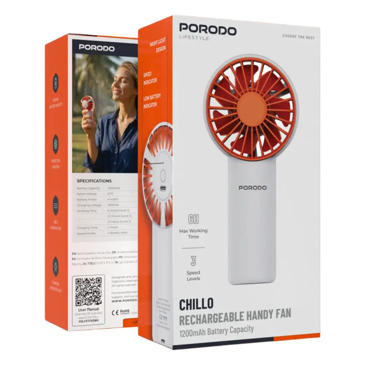 پنکه دستی شارژی پرودو مدلChillo