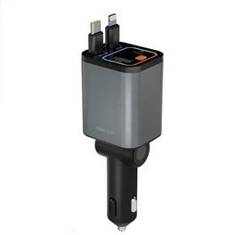 شارژر فندکی 65 وات با کابل جمع شونده گرین لاین مدلRetractable