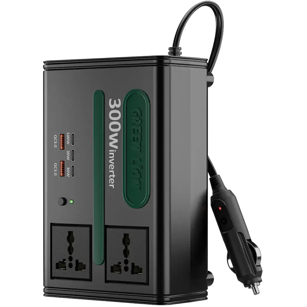 اینورتر خودرو گرین لاین مدل GC-300 ظرفیت ۳۰۰ وات ۷ در 1