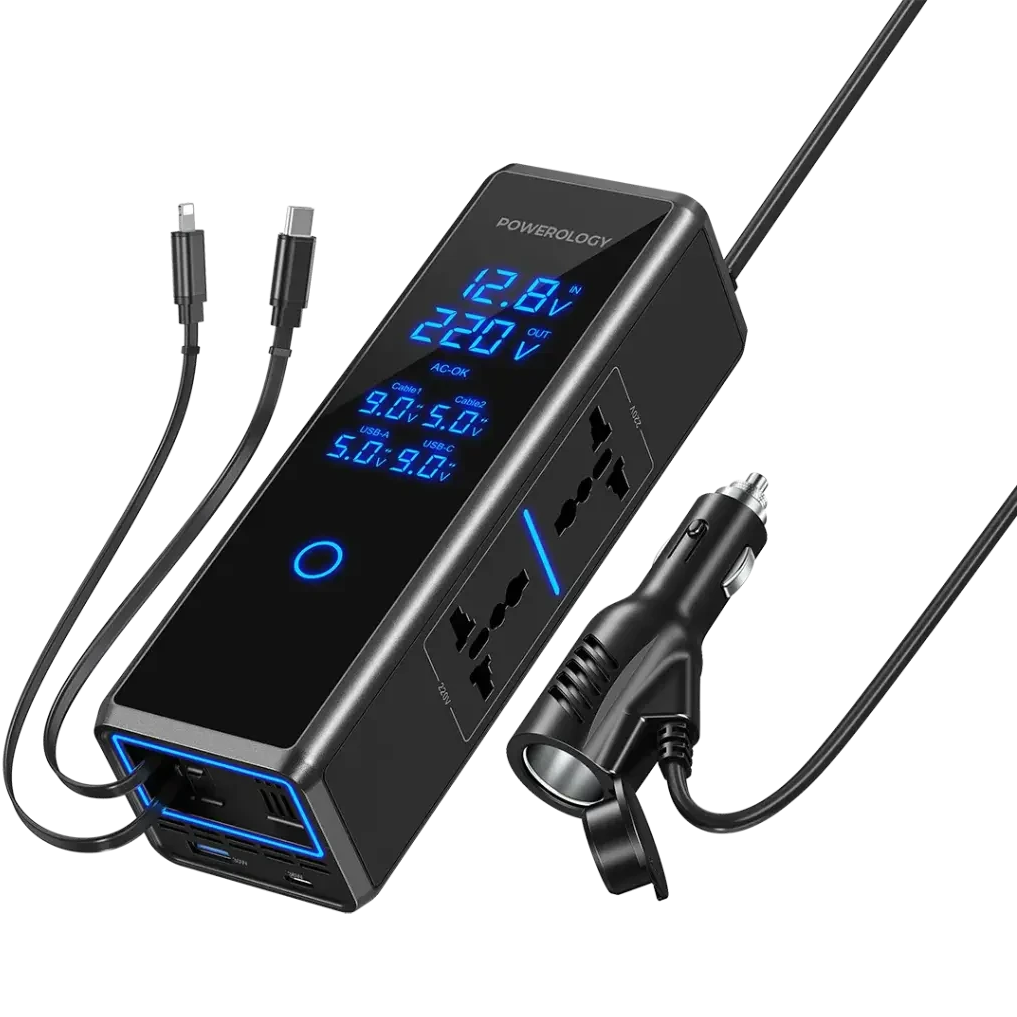اینورتر خودرو پاورولوژی مدل X 2 AC SOCKET توان 300 وات