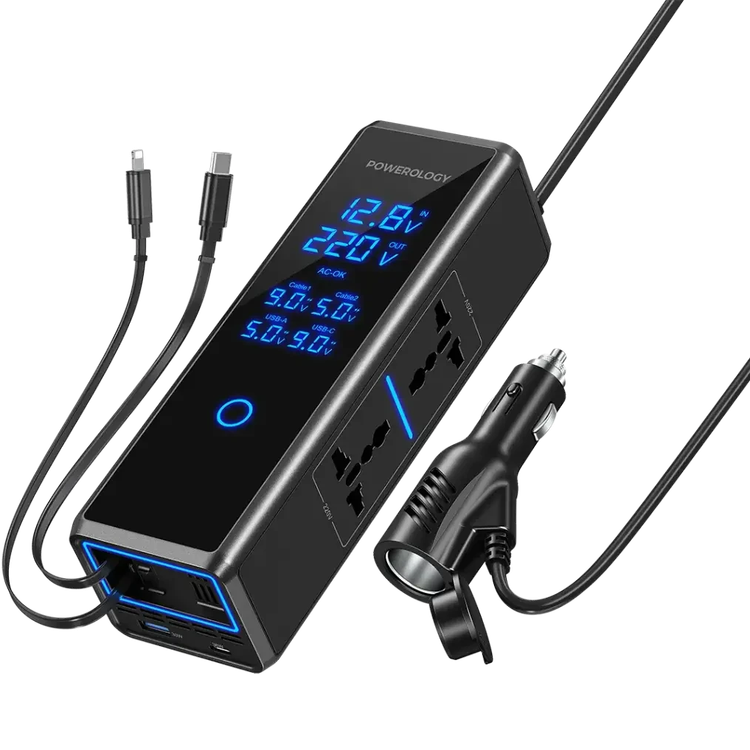 اینورتر خودرو پاورولوژی مدل X 2 AC SOCKET توان 300 وات