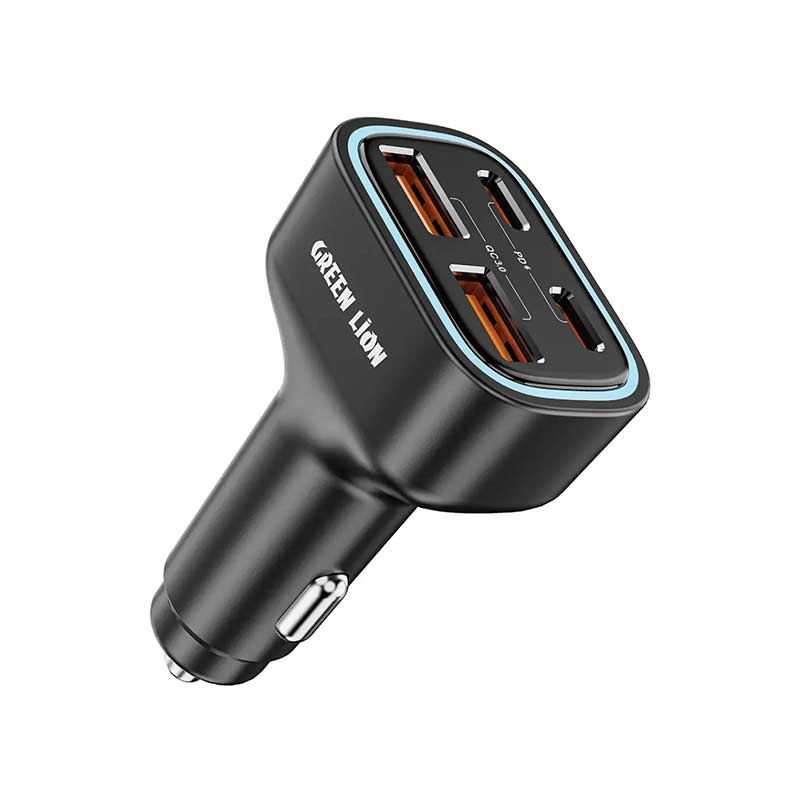 شارژر فندکی خودرو 70 وات گرین لاین مدل Quad Port