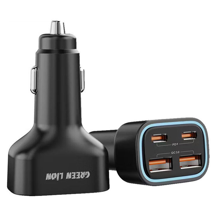شارژر فندکی خودرو 70 وات گرین لاین مدل Quad Port