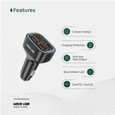 شارژر فندکی خودرو 70 وات گرین لاین مدل Quad Port