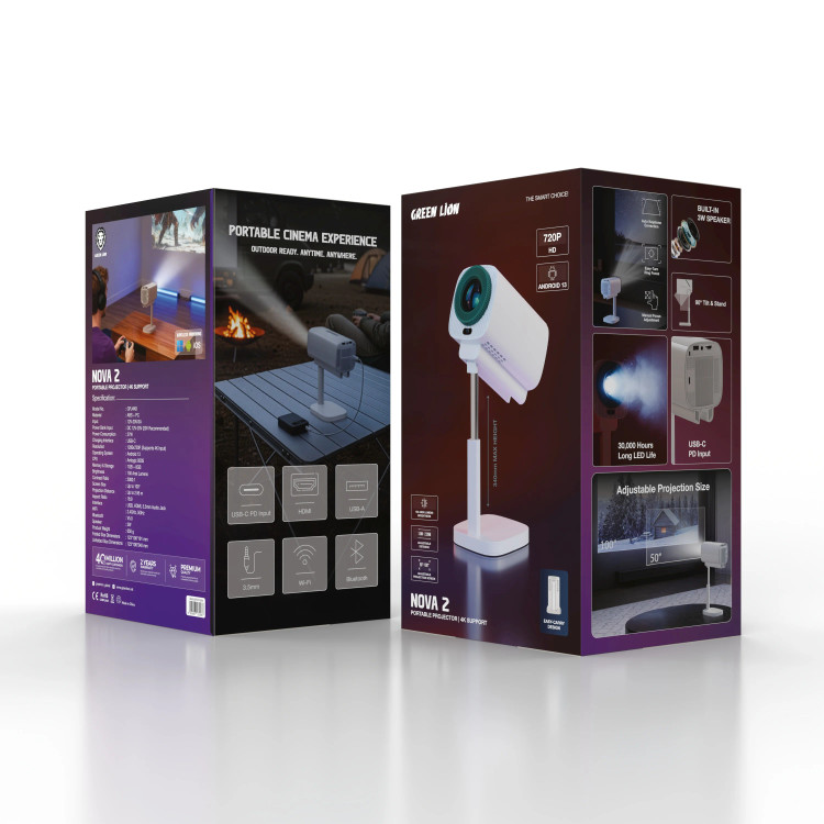 پروژکتور گرین لاین مدل GPJ4K8 Nova 2 قابل حمل ۴K