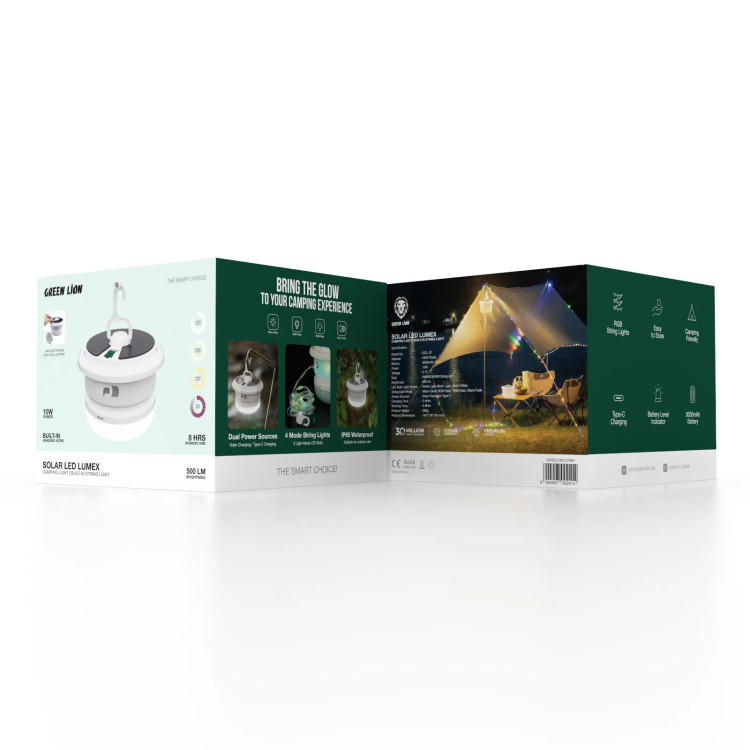 چراغ و ریسه کمپینگ خورشیدی گرین لاین مدلSolar LED Lumex