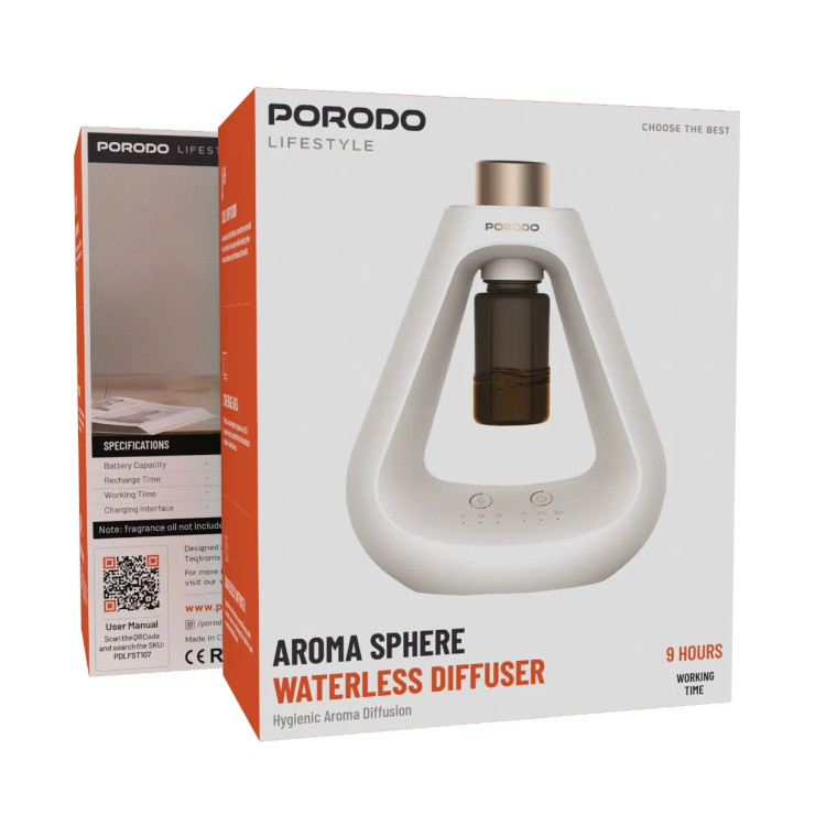 خوشبو کننده و بخور هوشمند پرودو Porodo Lifestyle Aroma Sphere Waterless Diffuser PD-LFST107-WH
