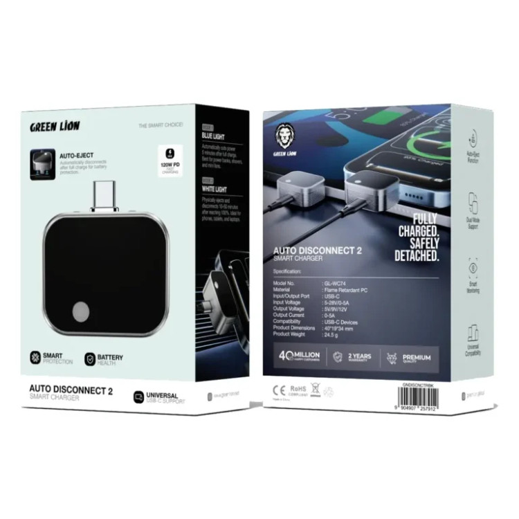 شارژر هوشمند140وات با قابلیت قطع خودکار گرین لاین مدلAuto Disconnect 2