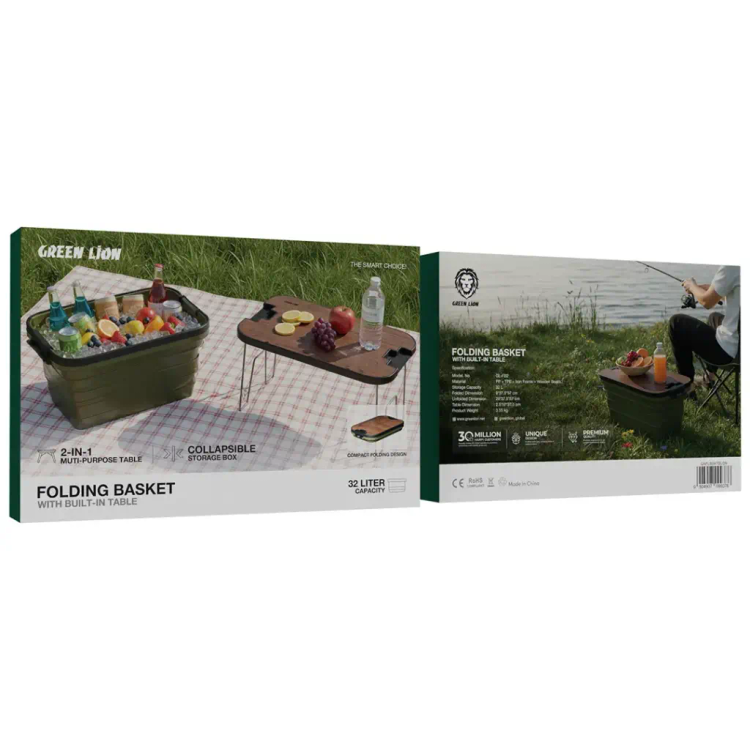 سبد تاشو چندمنظوره مدلFolding Basket With Built-In Table
