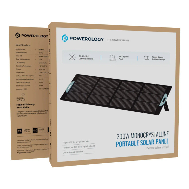 پنل خورشیدی قابل حمل پاورولوژی مدل 200W Monocrystalline