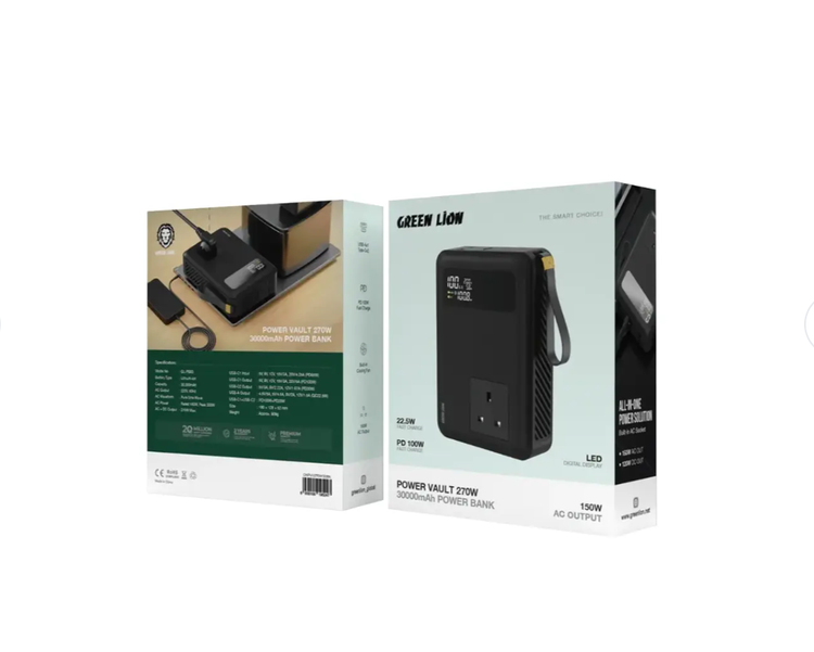 پاوربانک گرین لاین مدل Power Vault 270W ظرفیت 30000 میلی آمپر