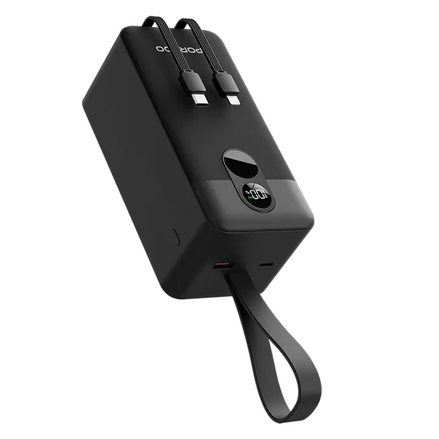 پاوربانک پرودو مدل Integrated Cables ظرفیت 50 هزار میلی آمپر با کابل متصل