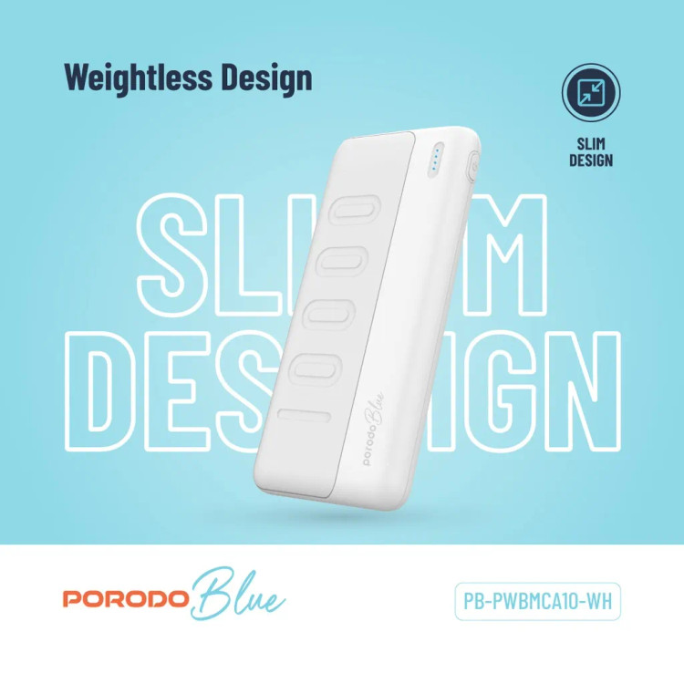 پاوربانک پرودو بلو مدل Slim ظرفیت ۱۰000میلی آمپر